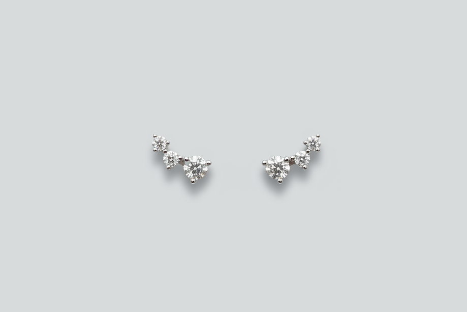Silver Triple-Stud Drops