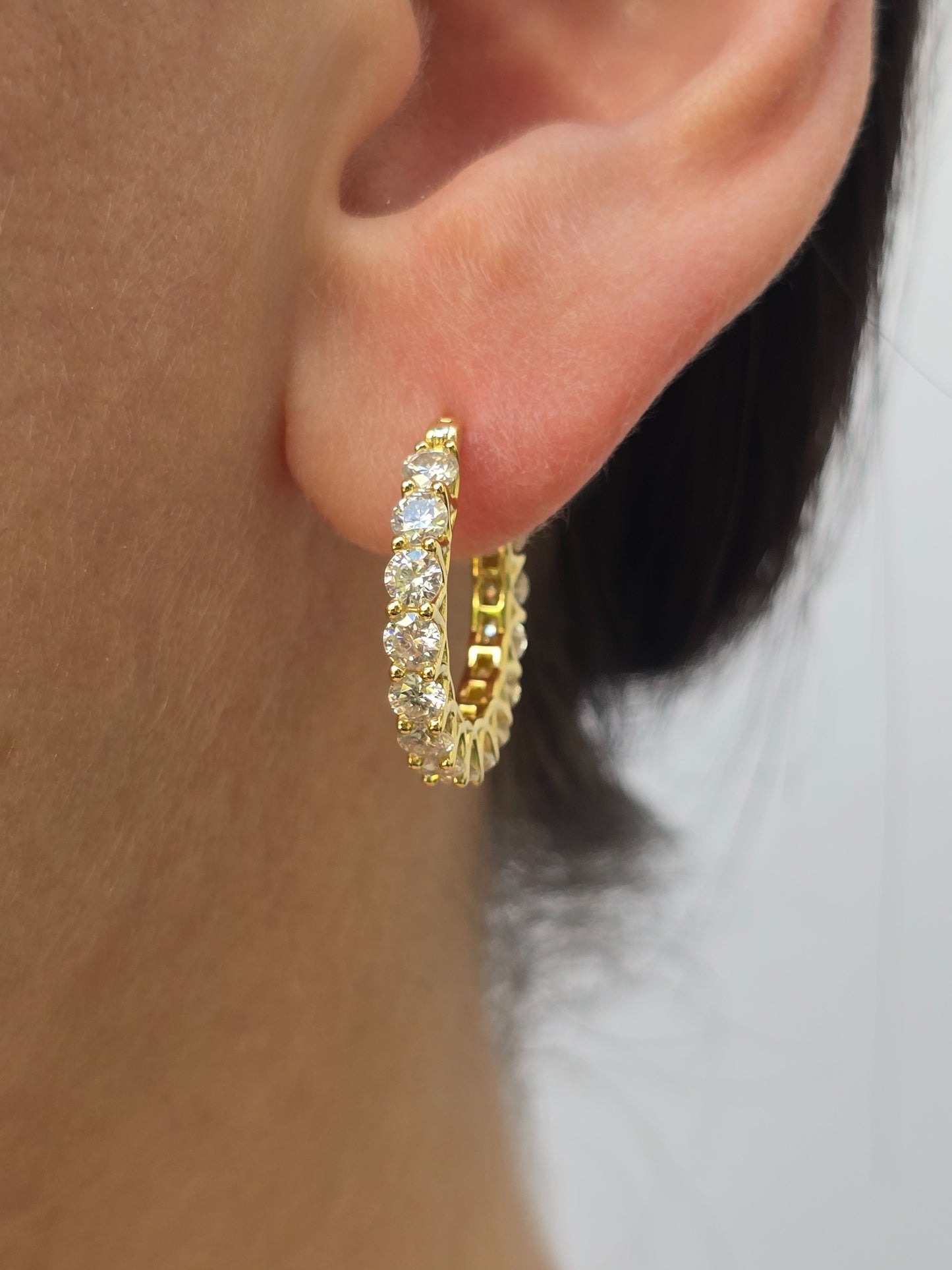 Pendiente Moissanita Sparkling Loop - Oro
