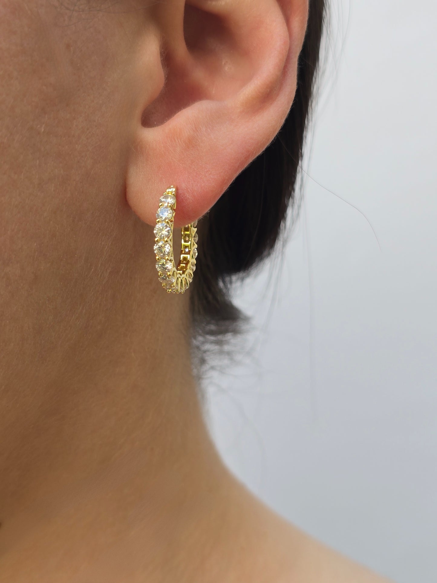 Pendiente Moissanita Sparkling Loop - Oro