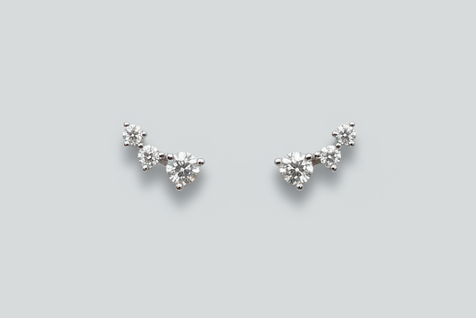 Silver Triple-Stud Drops